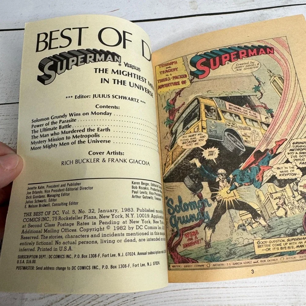 Superman Blue Ribbon Digest #32 Jan 1983 DC 100 Pages Battles Mighty‎ Men